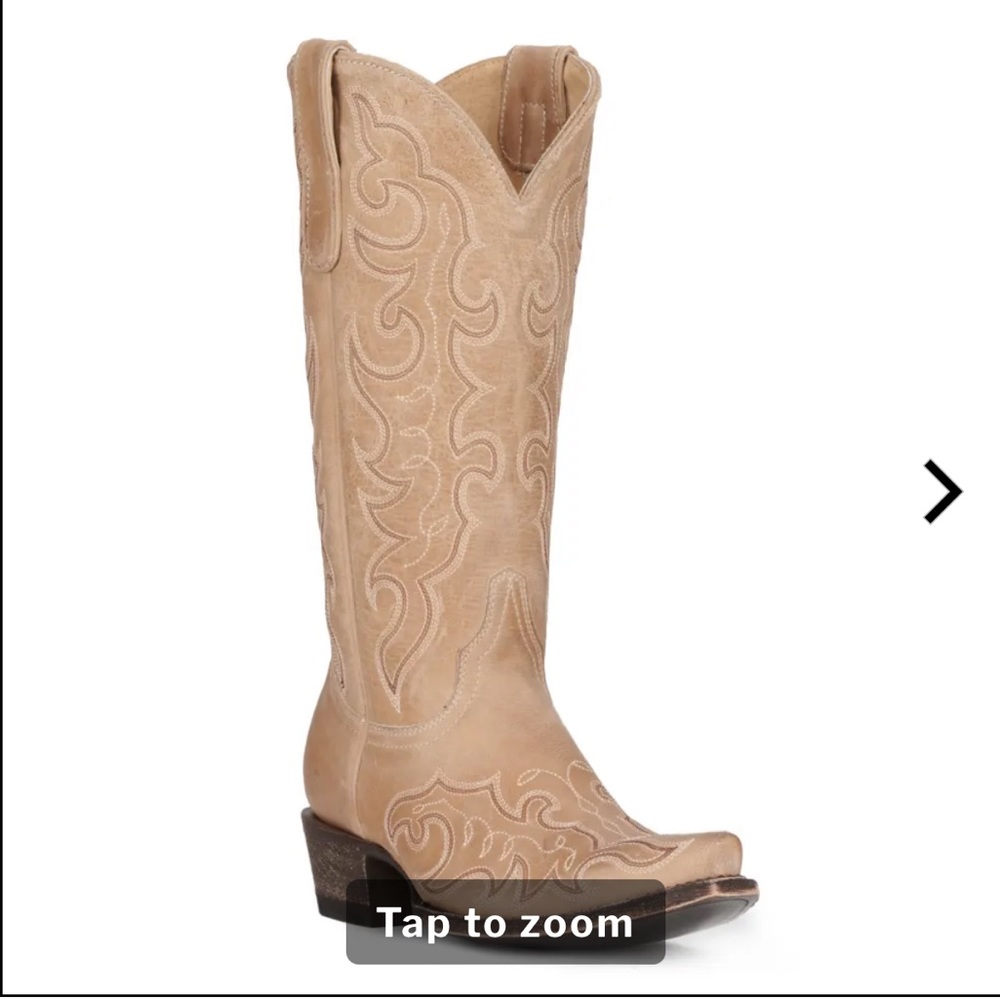Cavender's Women's Bone Embroidered Snip Toe Cowboy Boots